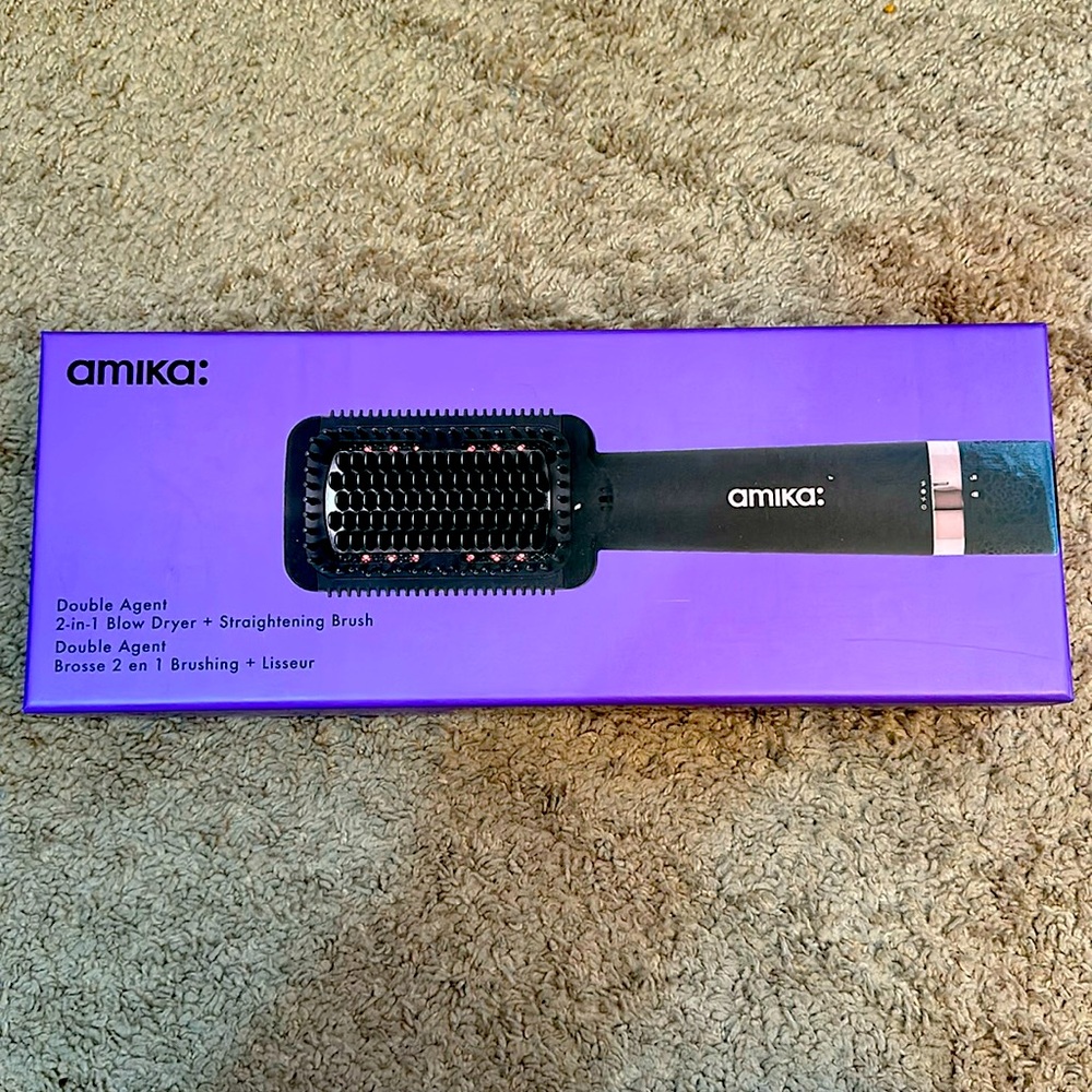 Amika Double Agent 2-in-1 Blow-dryer - Straightening Brush - Brand New in Box